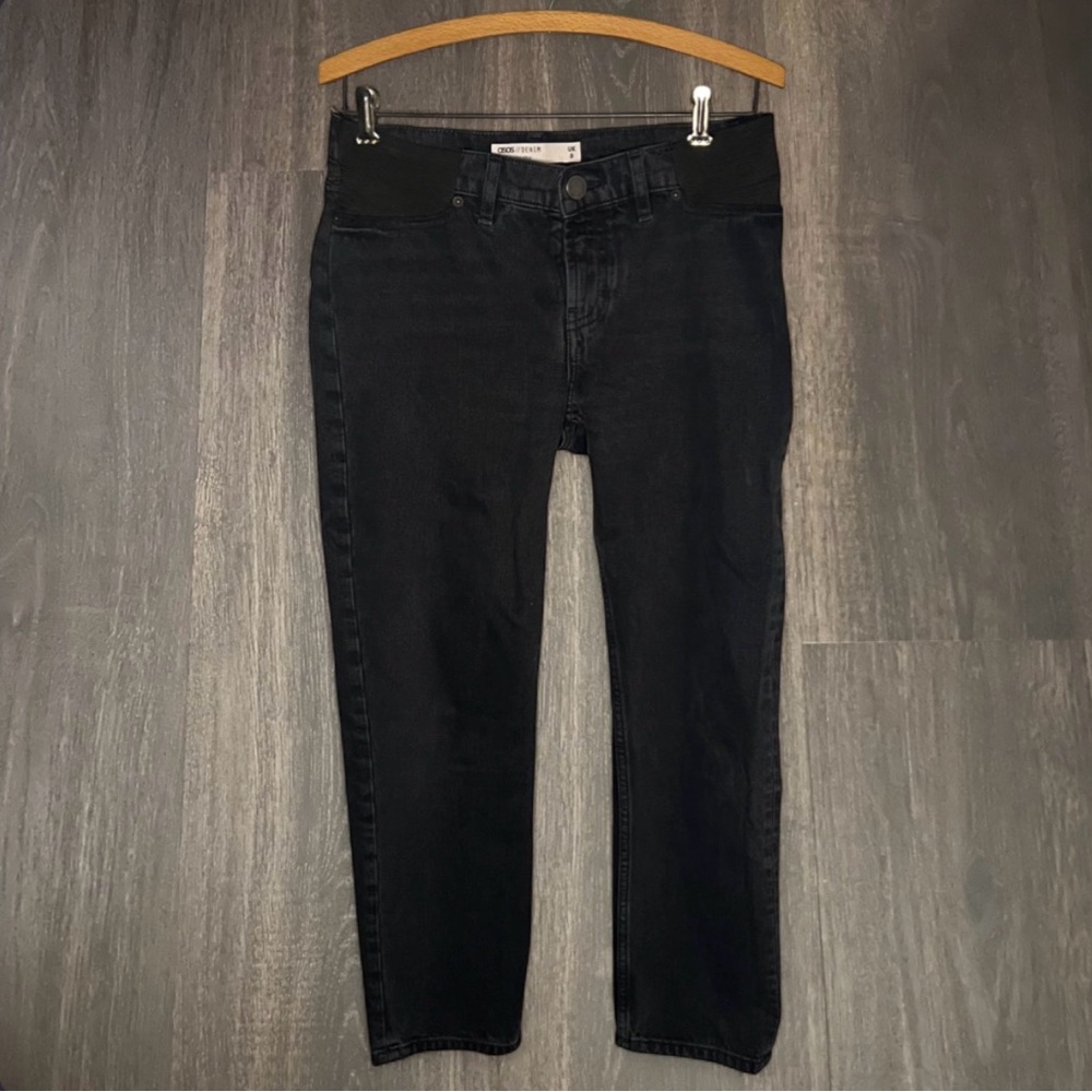 ASOS Black Cropped Straight Leg‎ Jeans Size 4 100% Cotton